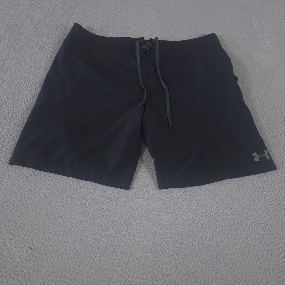 Under Armour Shorts Mens 42 Black Mania Tidal Boardshort Polyester HeatGear Logo